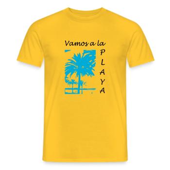 vamos a la playa - Männer T-Shirt - Gelb - Vorne - AI Model Male 178 dark (178cm)