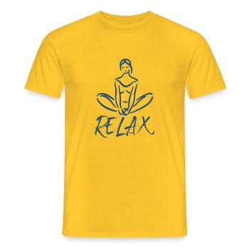 Relax - Männer T-Shirt - Gelb - Vorne - AI Model Male 178 dark (178cm)