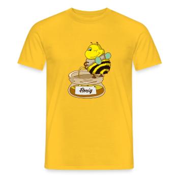 Honig Biene Garten insekten - Männer T-Shirt - Gelb - Vorne - AI Model Male 178 dark (178cm)
