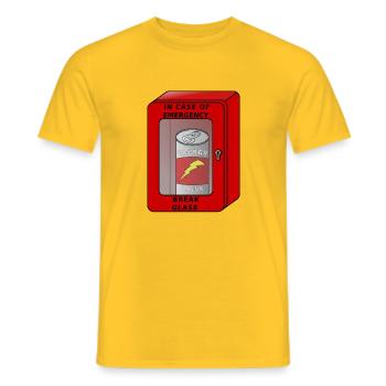 En cas d'urgence - T-shirt homme - jaune - Devant - AI Model Male 178 dark (178cm)