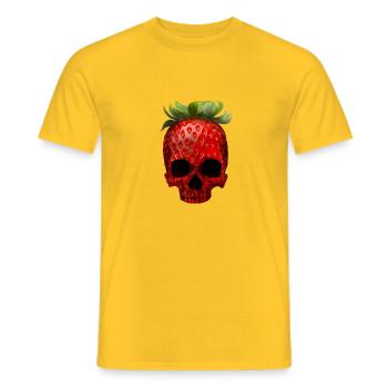 Strawberry Skull - Men's T-Shirt - yellow - Front - AI Model Male 178 dark (178cm)
