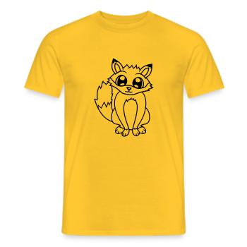 Fox Red Fox Wild Animal Clever Forest Inhabitants - Men's T-Shirt - yellow - Front - AI Model Male 178 dark (178cm)