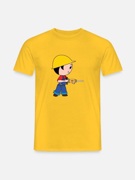 construction worker bauarbeiter strassenbau tierfb - Männer T-Shirt - Gelb