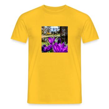 Purple Flower - Männer T-Shirt - Gelb - Vorne - AI Model Male 178 dark (178cm)