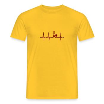 cadeau vin vin vinothèque exigeant EKG rythme cardiaque - T-shirt homme - jaune - Devant - AI Model Male 178 dark (178cm)