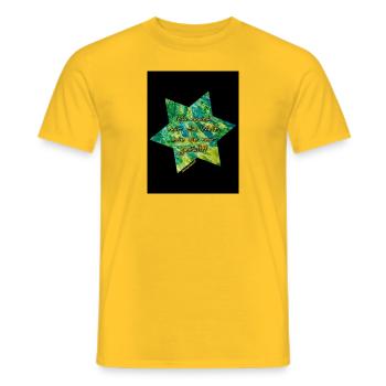 Die Welt gefällt - Stern - Männer T-Shirt - Gelb - Vorne - AI Model Male 178 dark (178cm)