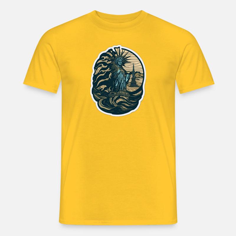 Transcendent Wave: Liberty Dance - Männer T-Shirt - Gelb