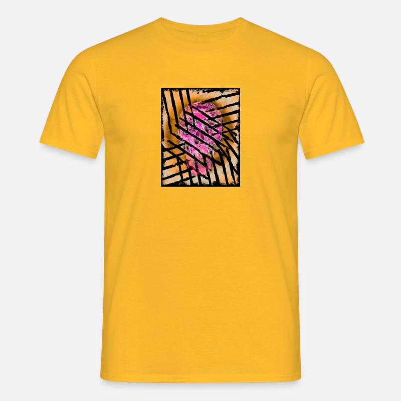Skull hinter Gittern - Männer T-Shirt - Gelb