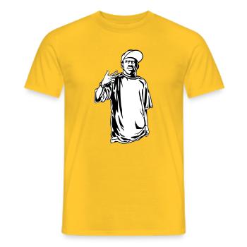 Gangster rapper - Men's T-Shirt - yellow - Front - AI Model Male 178 dark (178cm)