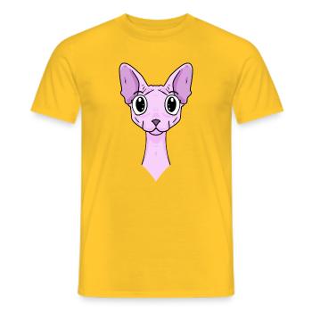 Sphynx Head Cat Propriétaire de chat - T-shirt homme - jaune - Devant - AI Model Male 178 dark (178cm)