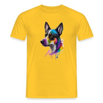 Color Dog - Men's T-Shirt - yellow - Front - AI Model Male 178 dark (178cm)