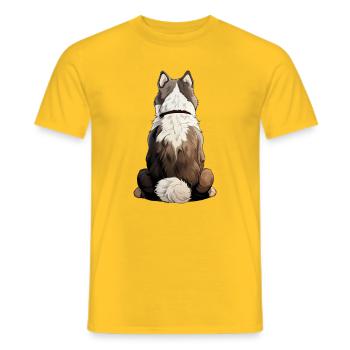 Siberian Husky - Men's T-Shirt - yellow - Front - AI Model Male 178 dark (178cm)