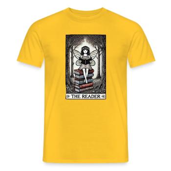 Lecture de fées dans la forêt enchantée - T-shirt homme - jaune - Devant - AI Model Male 178 dark (178cm)