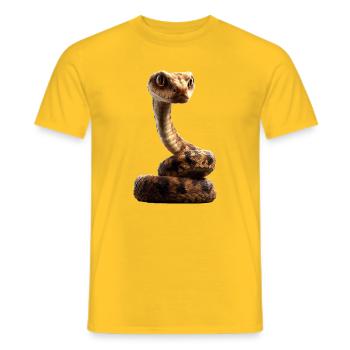 snake, python, cobra, rattlesnake, snakes - Men's T-Shirt - yellow - Front - AI Model Male 178 dark (178cm)