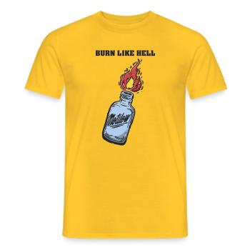 Fiery Motifs Bottle with Flame - Men's T-Shirt - yellow - Front - AI Model Male 178 dark (178cm)