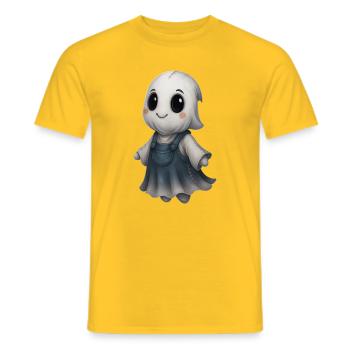 Cute Ghost Friend Patchwork - Men's T-Shirt - yellow - Front - AI Model Male 178 dark (178cm)