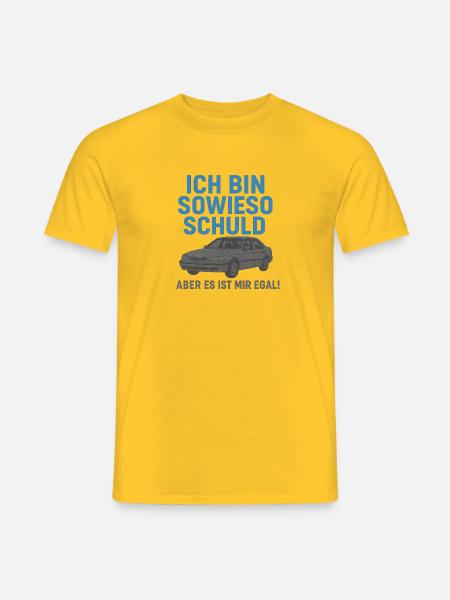 Ich bin sowieso Schuld – Lustiges Auto-Shirt - Männer T-Shirt - Gelb