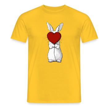 Câlin Cœur de Lapin - T-shirt homme - jaune - Devant - AI Model Male 178 dark (178cm)
