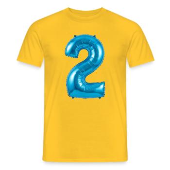 2. Geburtstag, zweiter Geburtstag  Ballon Helium - Männer T-Shirt - Gelb - Vorne - AI Model Male 178 dark (178cm)