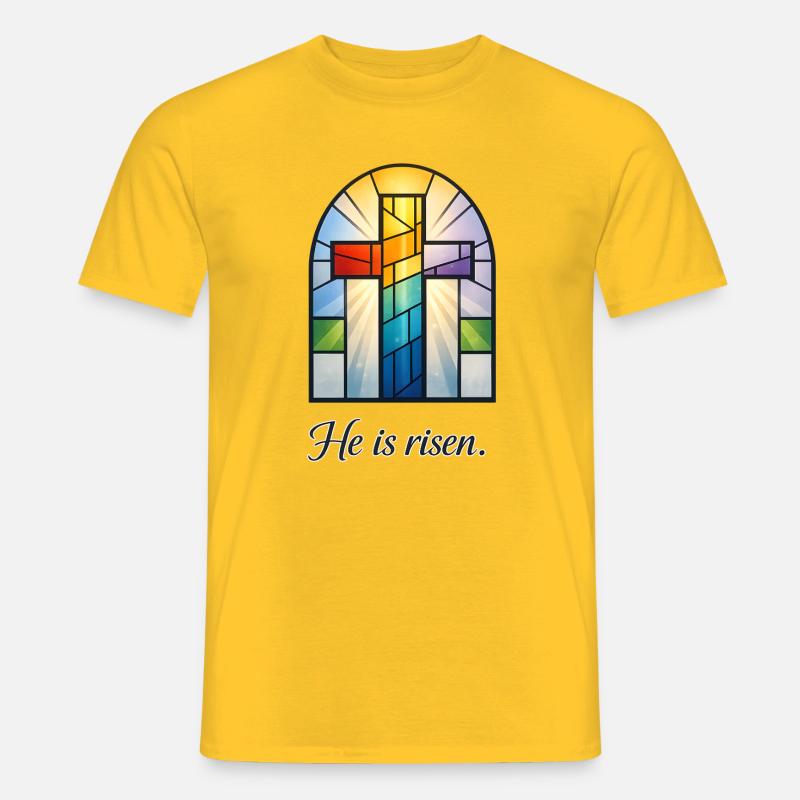 He Is Risen - Männer T-Shirt - Gelb