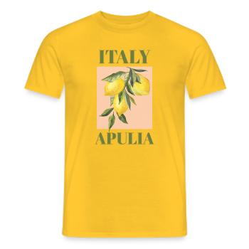 Italy Puglia Holidays Beach Lemons Puglia - Men's T-Shirt - yellow - Front - AI Model Male 178 dark (178cm)