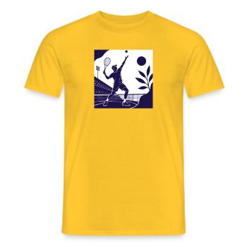 TENNIS WORLD - bg tennis AI généré - T-shirt homme - jaune - Devant - AI Model Male 178 dark (178cm)
