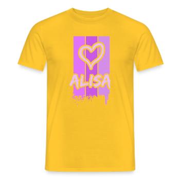 Cadeau pour Alisa - T-shirt homme - jaune - Devant - AI Model Male 178 dark (178cm)