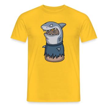 Sharkov – Personnage du pouce de dessin animé - T-shirt homme - jaune - Devant - AI Model Male 178 dark (178cm)