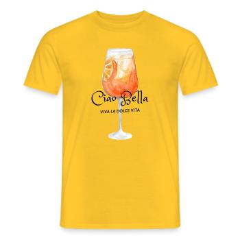 Citrus Glass Splash Watercolor - Men's T-Shirt - yellow - Front - AI Model Male 178 dark (178cm)