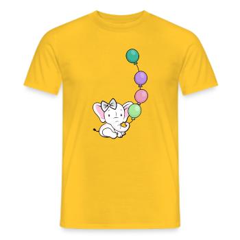 Pastel Balloon Elephant - Men's T-Shirt - yellow - Front - AI Model Male 178 dark (178cm)