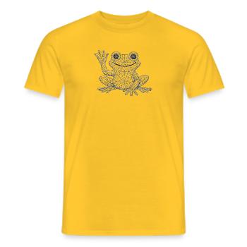 Design de la pièce en maille de grenouille supérieure - T-shirt homme - jaune - Devant - AI Model Male 178 dark (178cm)