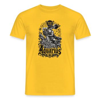Waterbearer Ondes Cosmiques du Verseau - T-shirt homme - jaune - Devant - AI Model Male 178 dark (178cm)