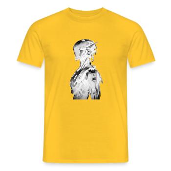 Cyberpunk Knight 80 – Futuristisches Design - Männer T-Shirt - Gelb - Vorne - AI Model Male 178 dark (178cm)