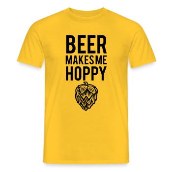 La bière me rend Hoppy - T-shirt homme - jaune - Devant - AI Model Male 178 dark (178cm)
