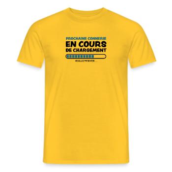 connerie en cours de chargement - T-shirt homme - jaune - Devant - AI Model Male 178 dark (178cm)