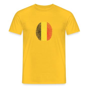 empreinte digitale du drapeau belge - T-shirt homme - jaune - Devant - AI Model Male 178 dark (178cm)