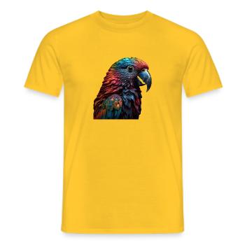 Le perroquet multicolore - T-shirt homme - jaune - Devant - AI Model Male 178 dark (178cm)