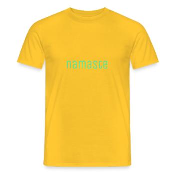 namaste/ Mode - Männer T-Shirt - Gelb - Vorne - AI Model Male 178 dark (178cm)