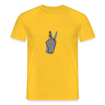 peace grey - Männer T-Shirt - Gelb - Vorne - AI Model Male 178 dark (178cm)