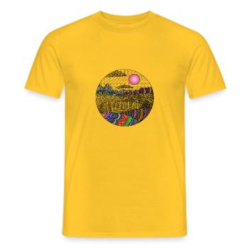 Bunte Landschaft - Männer T-Shirt - Gelb - Vorne - AI Model Male 178 dark (178cm)