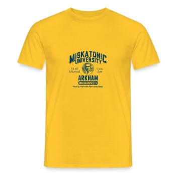 miskatonisch - Männer T-Shirt - Gelb - Vorne - AI Model Male 178 dark (178cm)