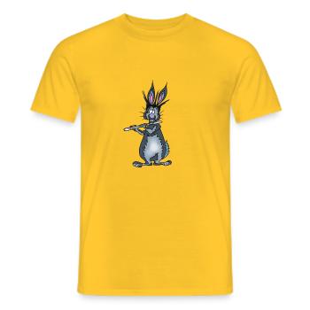 Hare flute - Men's T-Shirt - yellow - Front - AI Model Male 178 dark (178cm)