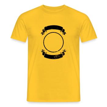 Symbole Cercle Bannière Vintage Ruban Ornement - T-shirt homme - jaune - Devant - AI Model Male 178 dark (178cm)