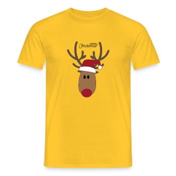 Noël - T-shirt homme - jaune - Devant - AI Model Male 178 dark (178cm)