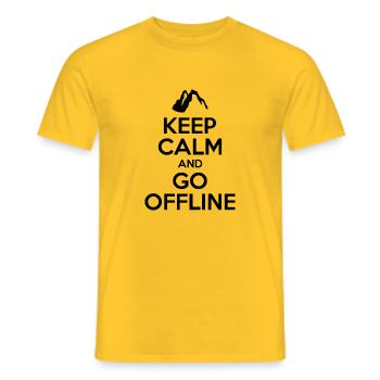 Keep Calm And Go Offline. Wandern Design - Männer T-Shirt - Gelb - Vorne - AI Model Male 178 dark (178cm)