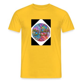 Mein Leben ist bunt! - Männer T-Shirt - Gelb - Vorne - AI Model Male 178 dark (178cm)