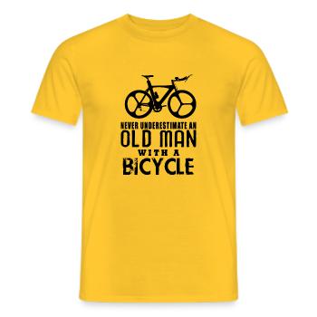 Road Bike Bike Bike - Men's T-Shirt - yellow - Front - AI Model Male 178 dark (178cm)