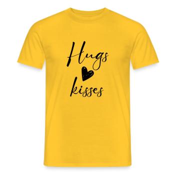 Câlins Bisous - T-shirt homme - jaune - Devant - AI Model Male 178 dark (178cm)