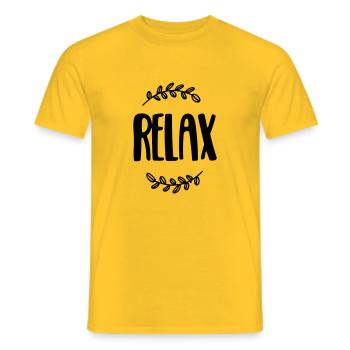 se détendre - T-shirt homme - jaune - Devant - AI Model Male 178 dark (178cm)