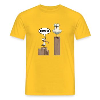 moin maritime Begrüßung Möwe Seemann Aussichtsmann - Männer T-Shirt - Gelb - Vorne - AI Model Male 178 dark (178cm)
